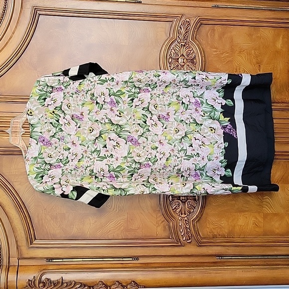 DOWNEAST Border Print DRESS Striped Floral sz XL NWT $42.99 - Picture 8 of 9